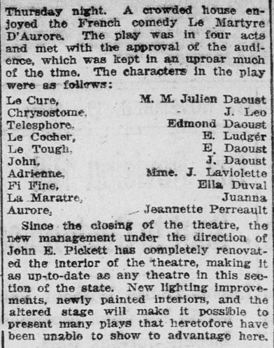 « Le martyre d'Aurore » : a french comedy in four acts seen by a crowded theater, November 11, 1921
