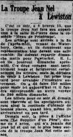 La troupe Jean Nel présente « Menu de printemps » et « Le supplice d'un père » à la salle St-Pierre à Lewiston, et à Pawtucket, 8 février 1929