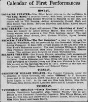 Monday at the Belmont Theater : « La belle aventure » by De Flers and De Caillavet presented by the French Players, May 7, 1922