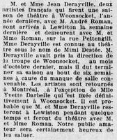 Entre Woonsocket et Lewiston: le théâtre francophone de Mimi D'Estée (Mme Derayville) et d'André Roman, 20 décembre 1926