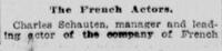 The French Players, led by Charles Schauten at the Belmont Theater, presented « Le retour » by De Flers and De Croisset last week, May 7, 1922
