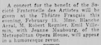Jeanne Maubourg plays in a humoresque revue at the Théâtre Français, February 13, 1916