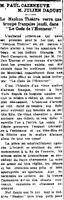 "Le Nashua Théâtre verra une troupe française jeudi, dans Le Code de l'Honneur", L'Impartial (Nashua, New Hampshire), 29 avril 1919, p.1, 1/2.