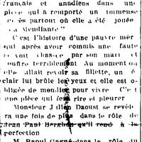 "LA TROUPE JULIEN DAOUST", L'Impartial (Nashua, New Hampshire), 7 février 1918, p.1, 1/2.