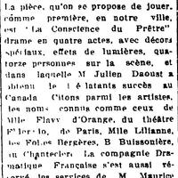 "THEATRE FRANCAIS: La Tournee de Messieurs Daoust et Castel", L'Impartial (Nashua, New Hampshire), 9 janvier 1917, p.4.
