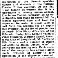"DAOUST CO. COMING", The Nashua Telegraph (Nashua, New Hampshire), 3 mai 1917, p.6.