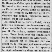 À l'Opéra les 26 et 27 mars : Paul Cazeneuve et les artistes du Théâtre National français de Montréal