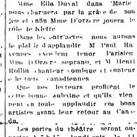 "LA TROUPE JULIEN DAOUST", L'Impartial (Nashua, New Hampshire), 7 février 1918, p.1, 2/2.